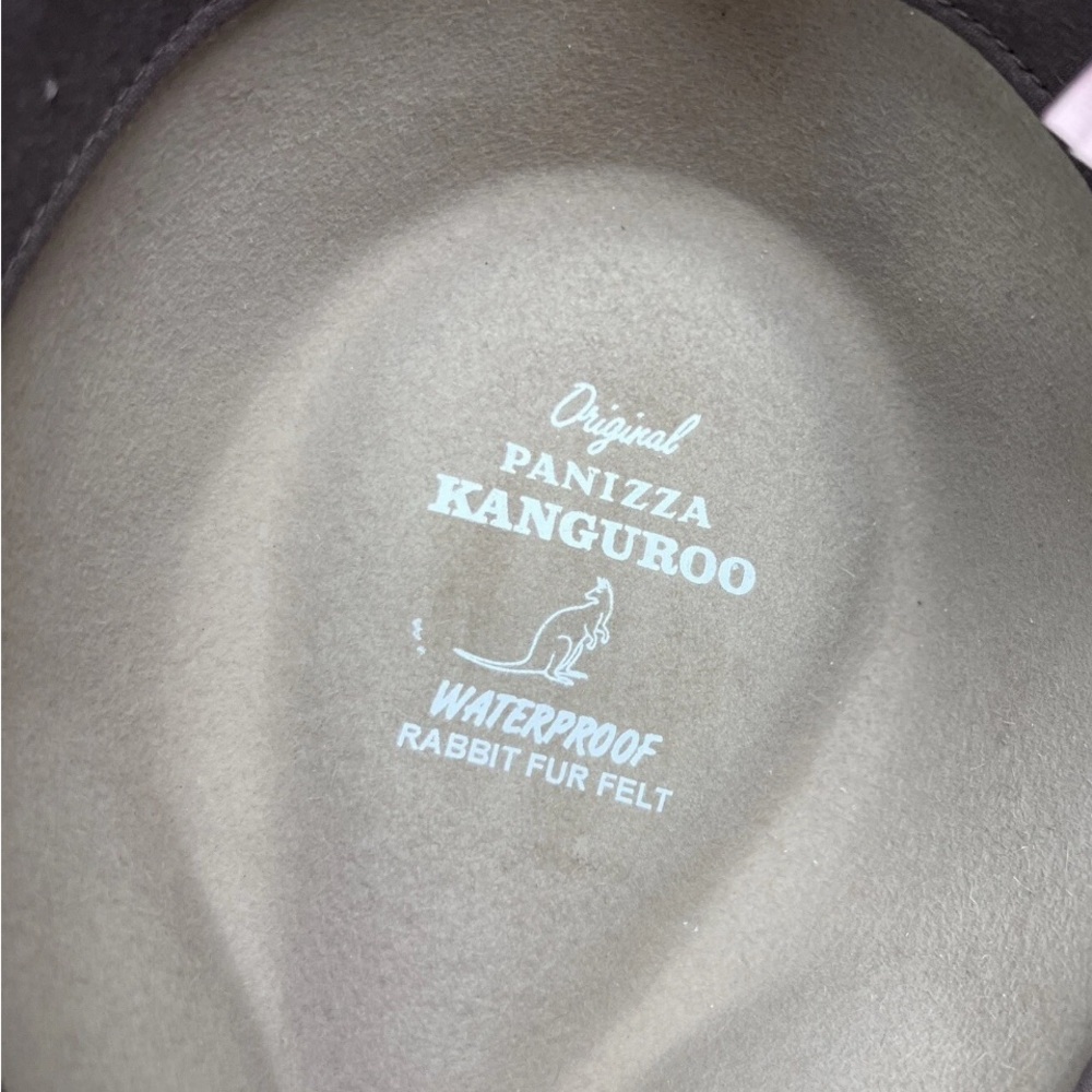 Italy Panizza Kanguroo Fedora Hat Rabbit Fur Felt Hamilton Waterproof 54 or6 3/4 - Picture 6 of 8